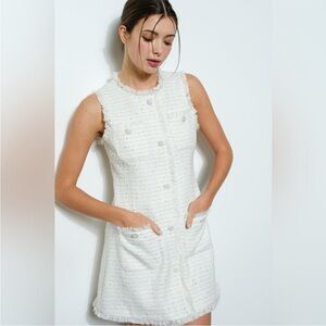 Ina Tweed Sleeveless Mini Dress